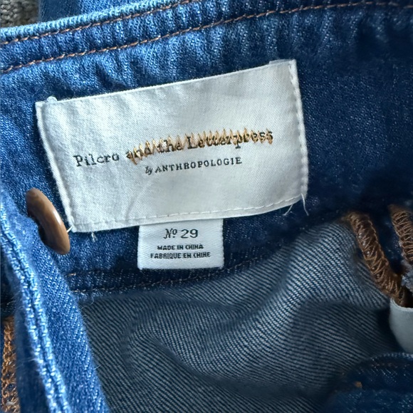 Anthropologie Pilcro And The Letterpress Bibbed Denim Wide Leg Jumpsuit Size 29 - Picture 7 of 13